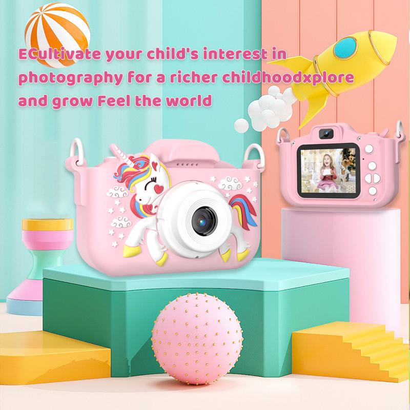 Children Camera 1080P HD 20-inch Digital Camera Mini Charming Toys Camera with Silicone Cases Toys Life Camera Kids Birthday Gift
