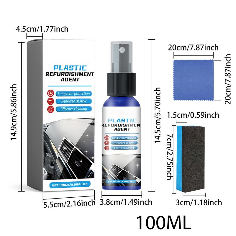 Black Trim Restorer 100ml Simple Car Interior Polish Liquid Auto Leather Refurbishment Non-Greasy Revitalizing Coating Agent For