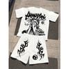2-piece Men's New York Letter Printed Round Neck Short-sleeved T-shirt and Shorts Set, Trendy Summer Street Style Wear