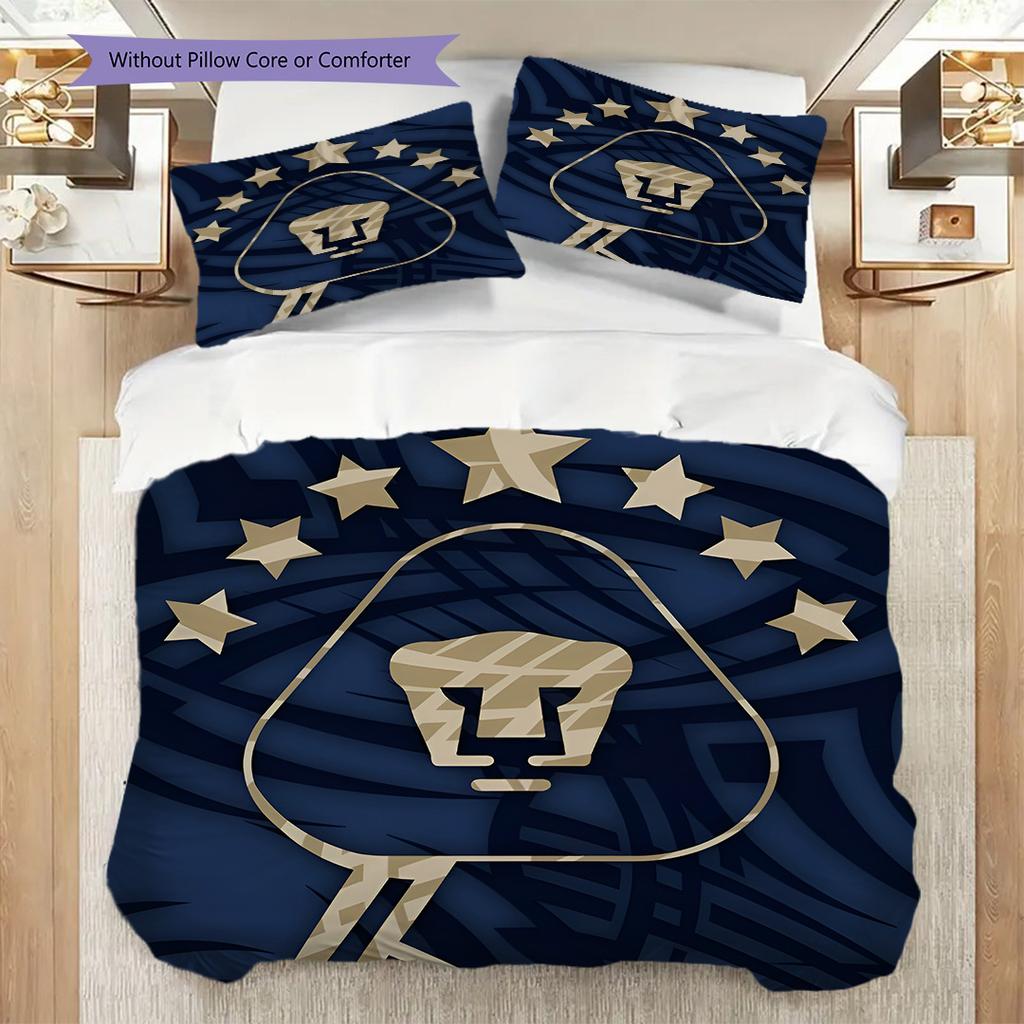 Pumas UNAM Pattern Bedding Quilt Set Quilt Cover Pillowcase Home Decoration Birthday Gift (1 * duvet cover + 2 * pillowcase, without core)