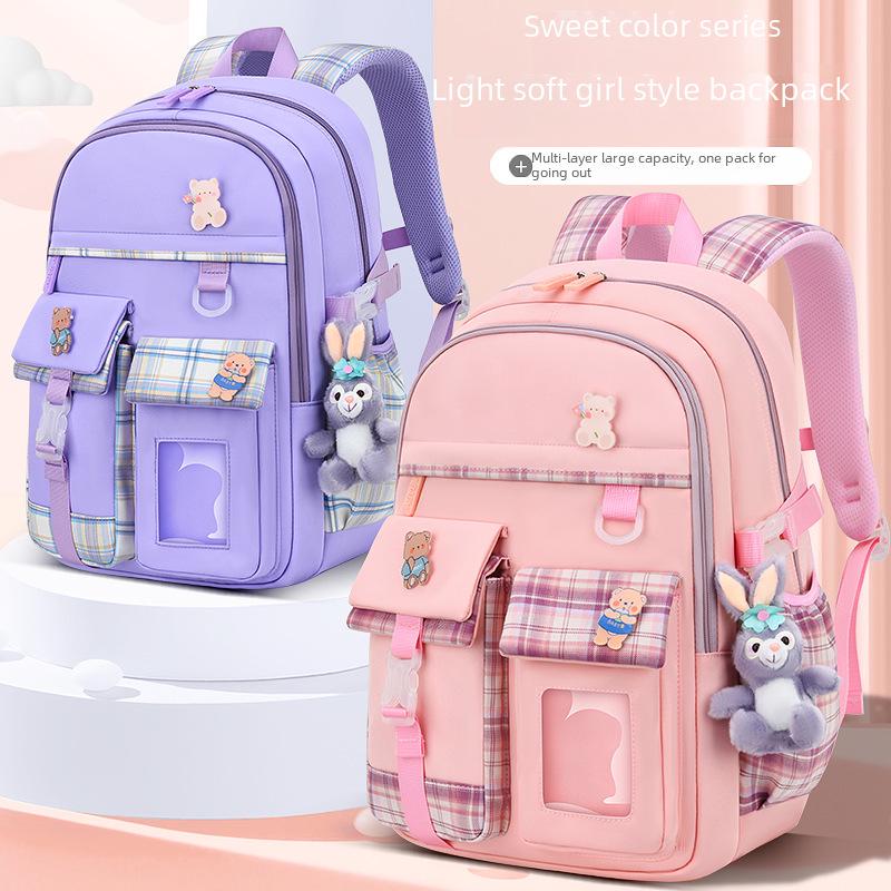 Cartoon Cute Schoolbag for Elementary Girls In Grades 1-6: Lightweight Backpack