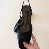 Soft leather version~ retro bag head color matching sandals with thick heels, empty square head single shoes, small fragrant temperament women's shoes