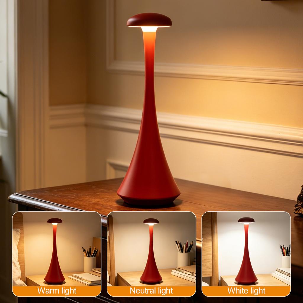 Mushroom Table Lamp Rechargeable Wireless Touch Lamp Creative Desk Lamps Bedroom Atmosphere Light