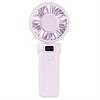 (Purple) Z35 Folding Cooling Fan USB Rechargeable Handheld Fan with Digital Display/5 Speed Settings