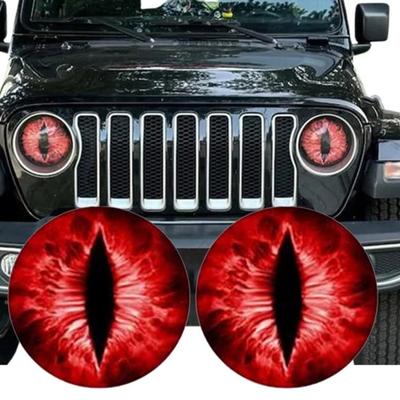 1 Pair Beast Eyes Headlight Decals Realistic Eye Stickers Weatherproof UV-Resistant Vinyl Easy Application Unique Accent for Trucks