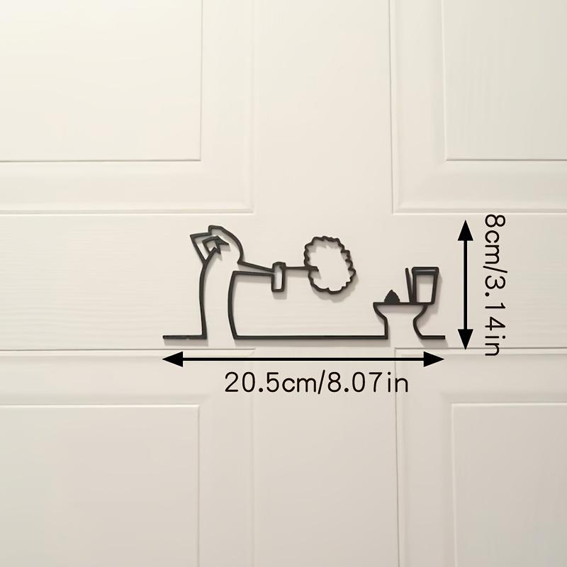 “Restroom Sign” Ornament, Fun Design, Restroom Sign, Minimalist Art, Original Humorous Design, 3D Line Art,