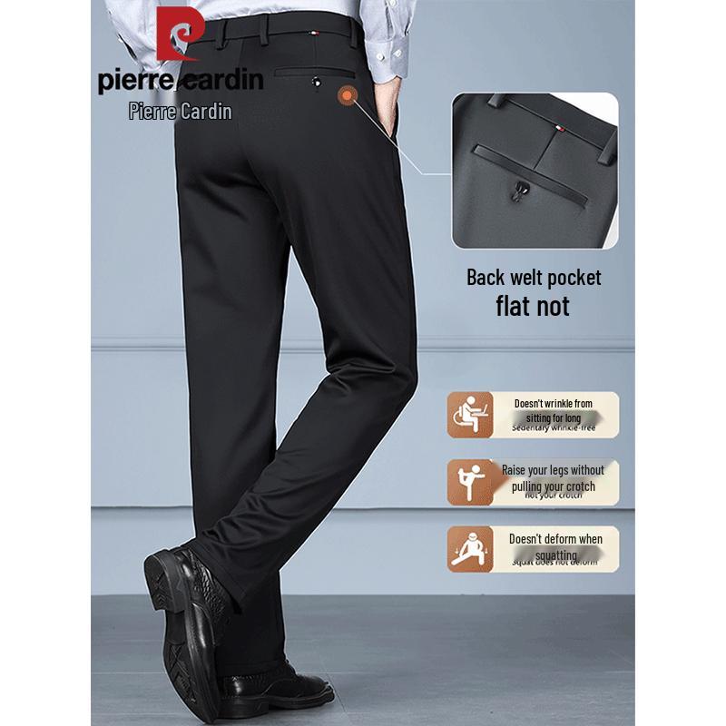 Pierre Cardin Men's Silk-Blend Business Casual Trousers