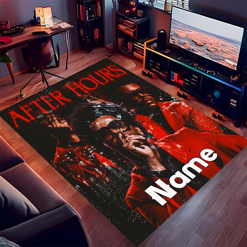 Custom Personalization The Weeknd Print Area Rug - Soft, Washable Non-Slip Indoor Mat,Living Room,Home&Office Decorative Rug