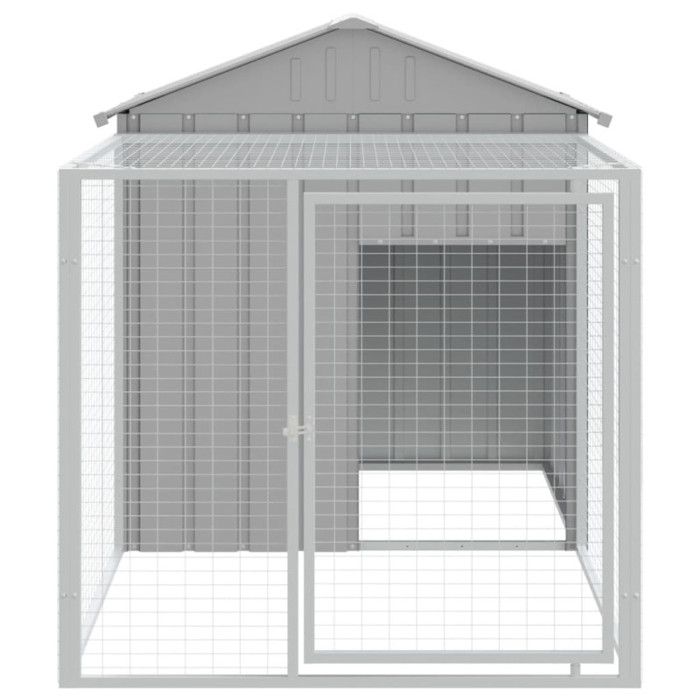 VidaXL Chicken Coop with Run Light Grey 117x201x123 Cm Galvanized Steel, Chicken Coop, Chicken Run, Chicken Coop with Run, 172354