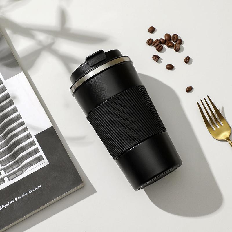 Ny kaffekopp 304 rostfritt stål termosmugg högt värde dubbelväggig vakuumvattenkopp bärbar bil, presentmugg