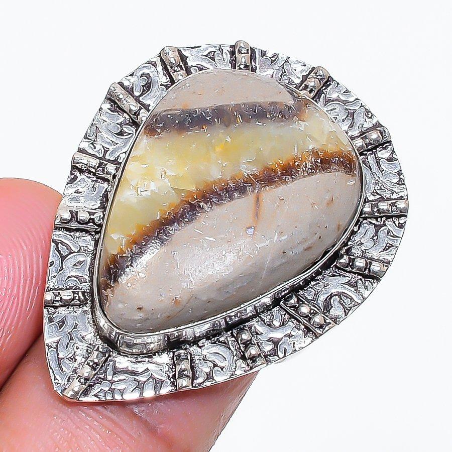 Natural Septerian Stone Gemstone 925 Sterling Silver Jewelry Ring Size 6 ZS-928