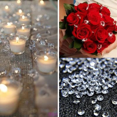 300pcs 20mm Acrylic Diamonds Crystal Confetti Wedding Party Table Decorations