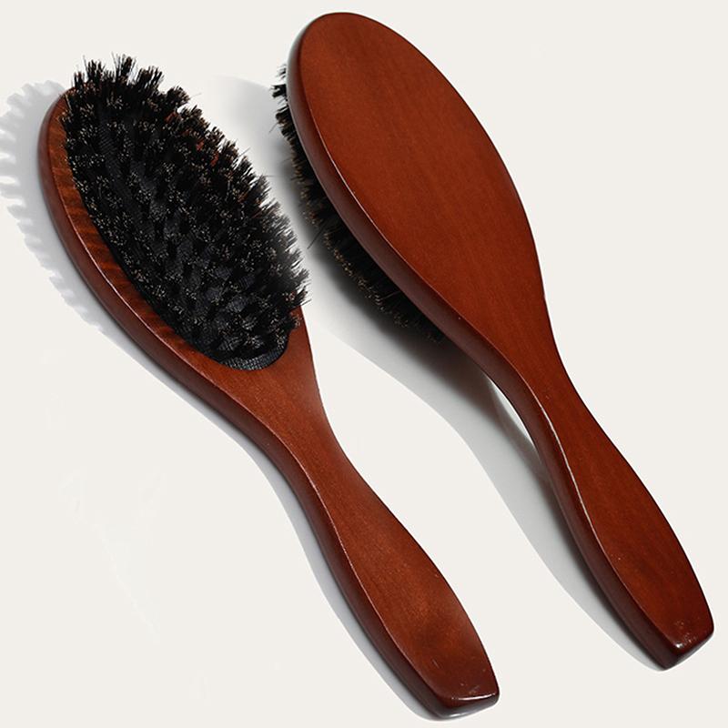 Bartbürste mit Wildschweinborsten, Airbag-Kamm, Reinigungsbürste mit Lotusholzgriff, Friseur-Unisex, antistatisch, Haar-Styling-Werkzeuge, Salon