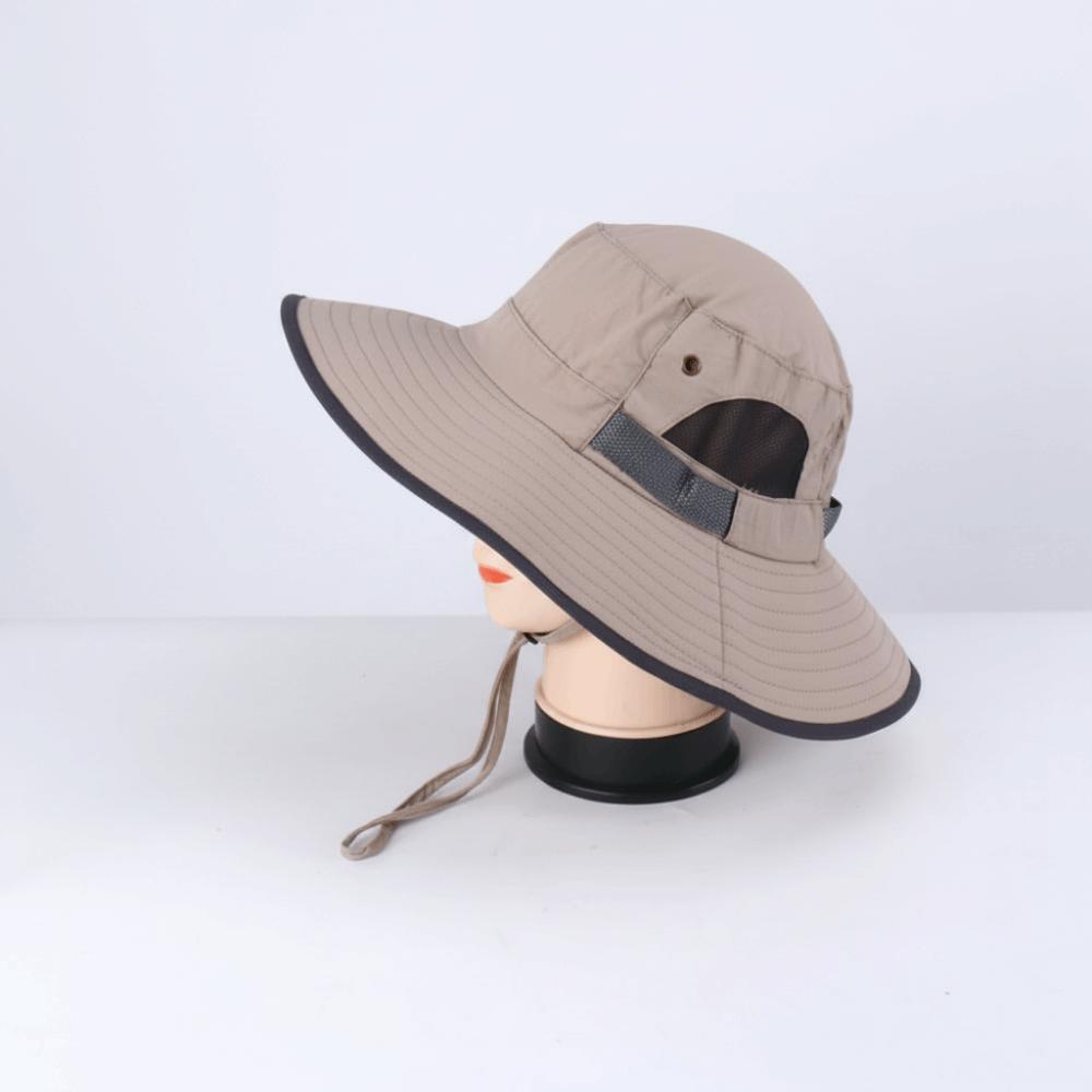 Fashionable Foldable Fishing Hat Wide Brim Breathable Mesh Fisherman Hat UV Protection Windproof Panama Cap Mountaineering