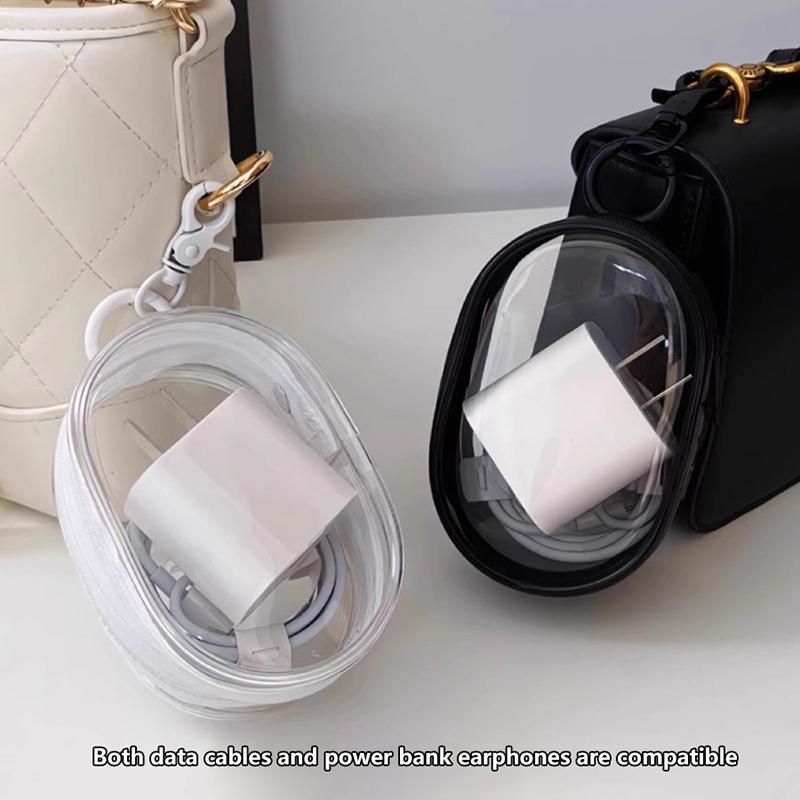 1Pcs Protective Cover Data Cable Storage Box Durable Portable Outdoor Travel Storage Bag Multifunctional Clear Organizer Box