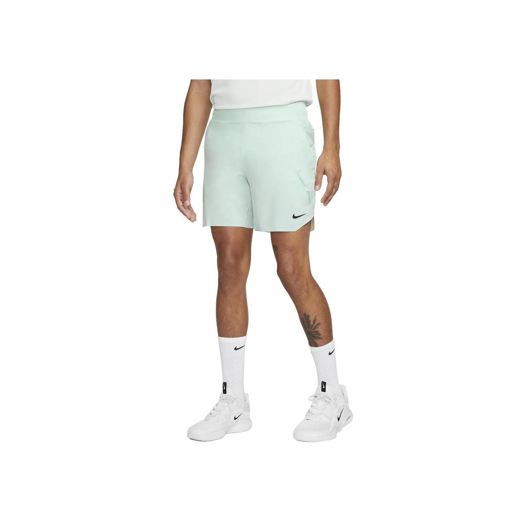 Nike Court Dri-FIT Slam Logo Print Mid-Rise Fitted Drawstring Comfortable Sports Shorts Men Shorts Emerald-Ice DX5532-346