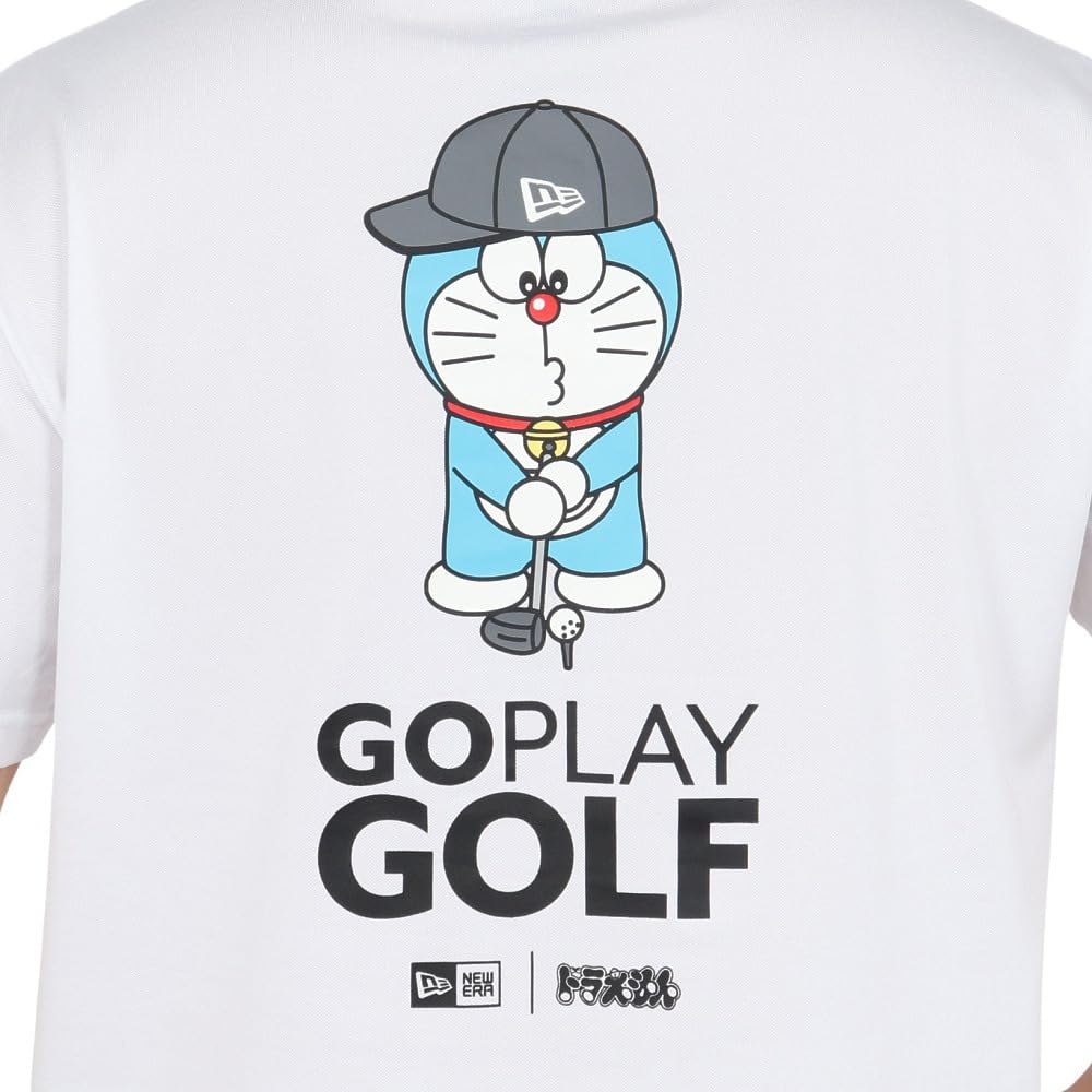 New Era Golf Short Sleeve Doraemon Size S MID NECK TEE DORAEMON WHI Mid-Neck T-Shirt, Collaboration, White, (GF SS)