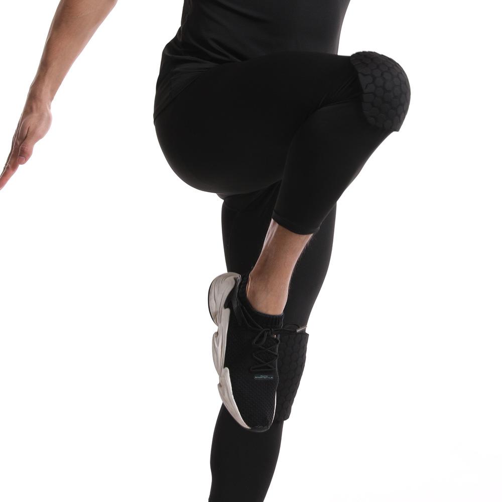 Men's Seven-Point Honeycomb Compression Basketball Pants with Knee Protection