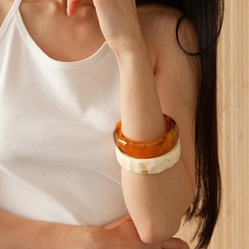 

geegee nature marble formica bangle (2color) BROWN