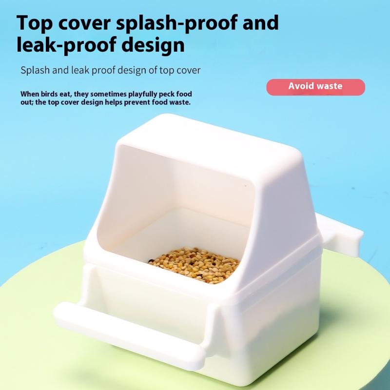 Large Capacity Bird Feeder Box Anti-Splash Bird Food Dispenser Durable Parrot Feeding Box For Small Medium Birds