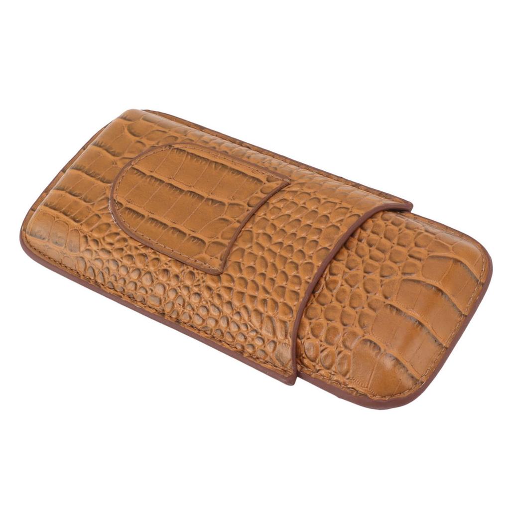 Cigar Holder Case Artificial Leather Portable Durable Elegant 3 Finger Cigar Box for Travel Outdoor