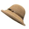 Linen hat women's summer sunscreen thin celebrity style dome bucket hat fashion versatile sunshade beach top hat