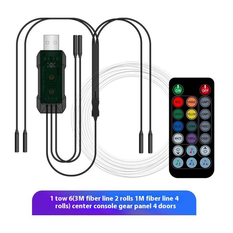 For BMW M3 RGB 64 Colors LED Car Interior Ambient Lights Smart Remote Control Rainbow Acrylic Strip Set