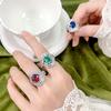 Jewelry Copper Bottom Gold-Plated Simulation Para Green Ring Main Stone 8 * 10