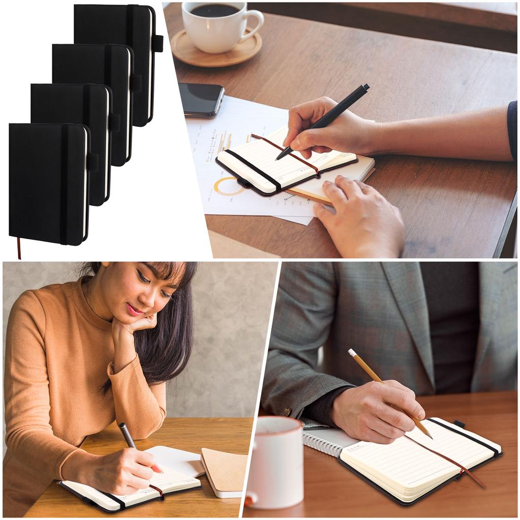 Banban 4 Pcs Leather Pocket Notebook A7 Note Book Pocket Hardcover Notepad 3 X 4 Inch Mini Notepad Tiny Lined Journal Notebook W