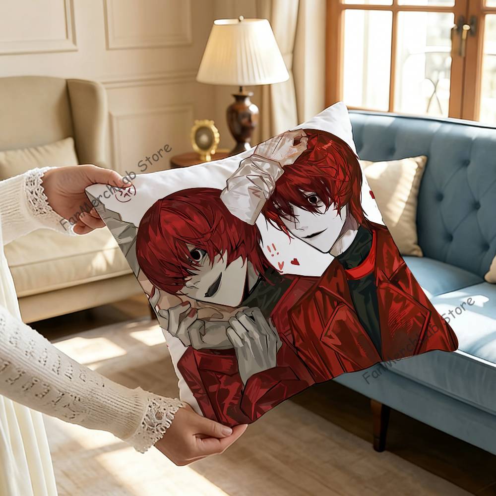 HHomicipher MrScarletellaS Anime Pillowcase Pillowslip Cushion Plush Boys Girls Cartoon Anime Kawaii Decoration Kids Birthday