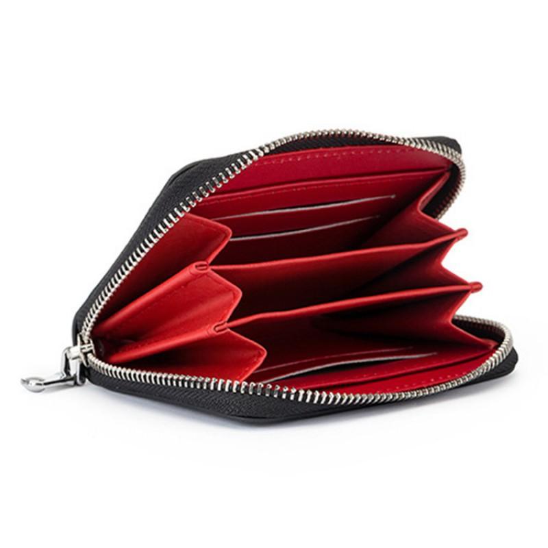 Men's Wallet Popular Carbon Fiber Pattern Short Zipper Change Purse