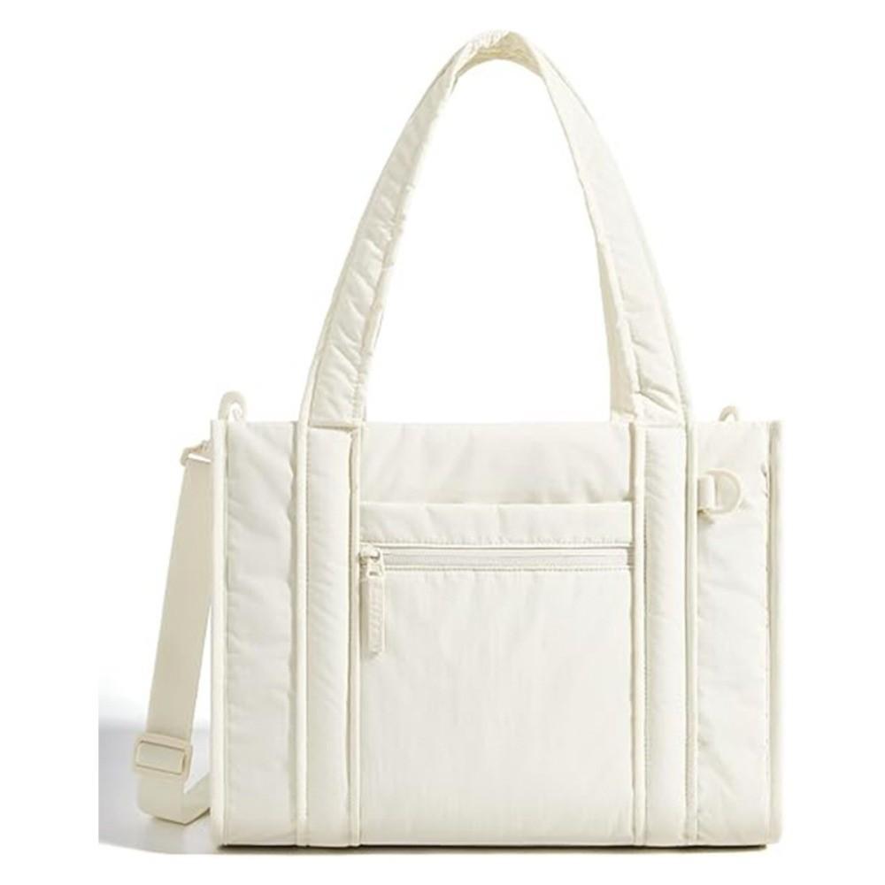 

Nylon Puffer Tote Bag for Women Multiple Pockets Large Capacity Quilted Crossbody Bag Casual Water-resistant Commuting Bags