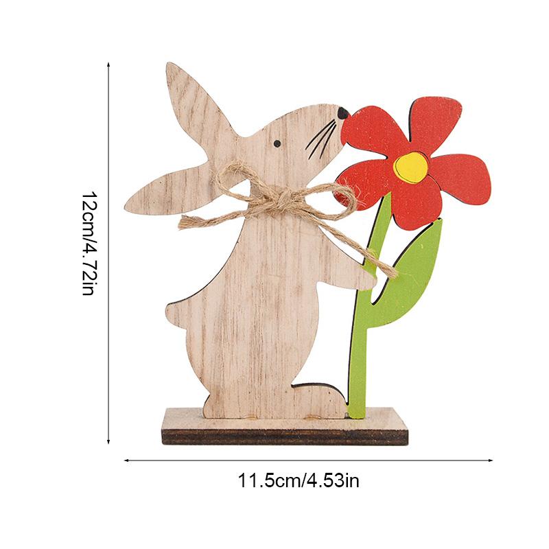 Easter Wooden Rabbit Ornament Cute Standing Bunny for Spring Easter Home Table Decoration Party DIY Crafts Kids Favors Gift 2026