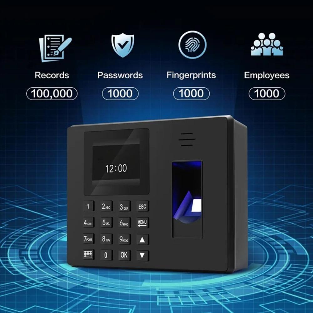 Plastic Fingerprint Attendance Machine Multifunctional Lunch Time Editor  USB Data Manage