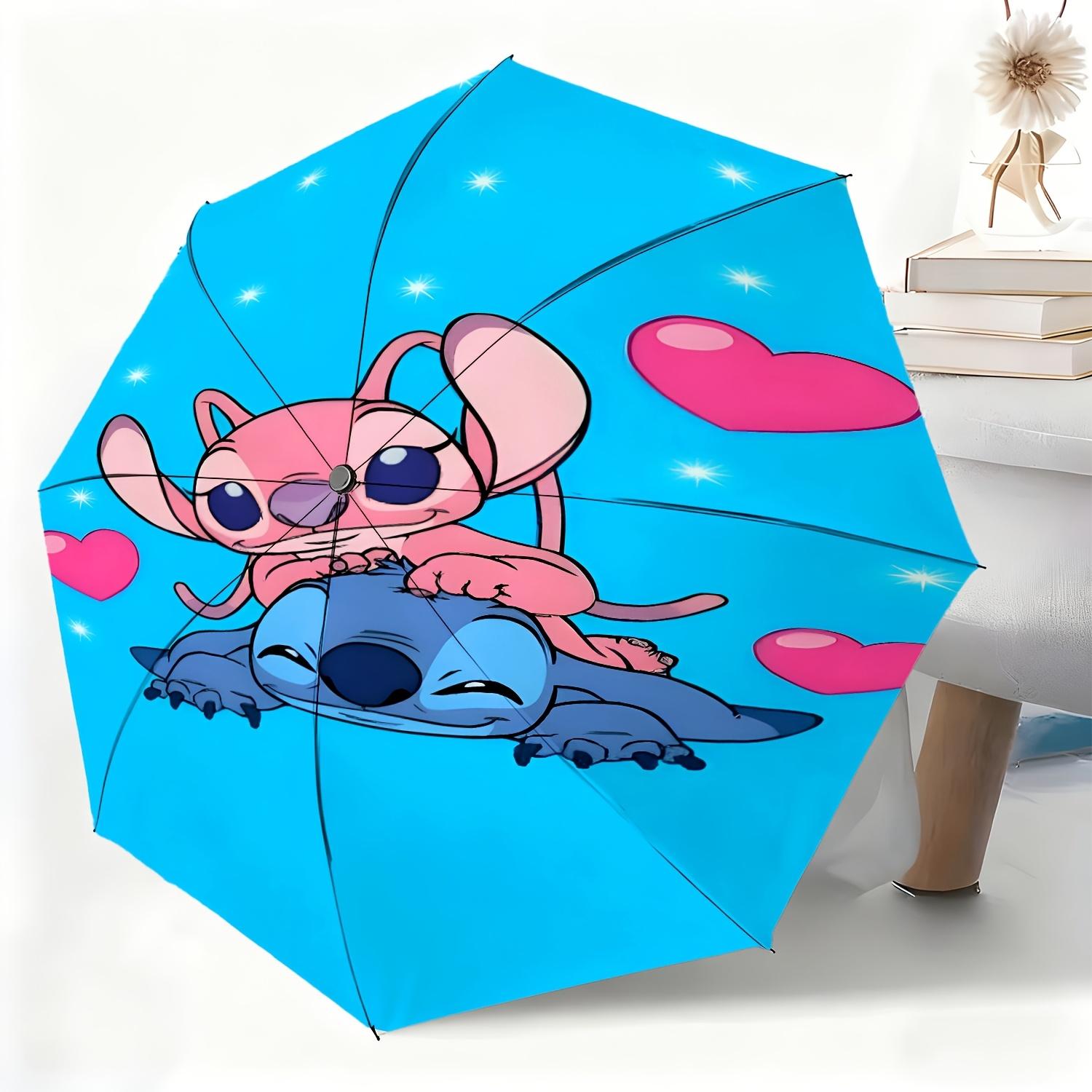 

1pc Disney Stitch Cartoon Automatic Umbrella | All-Weather, Portable Folding Umbrella, Ideal for Christmas and Birthday Gifts, (as the picture,Iron&8K)