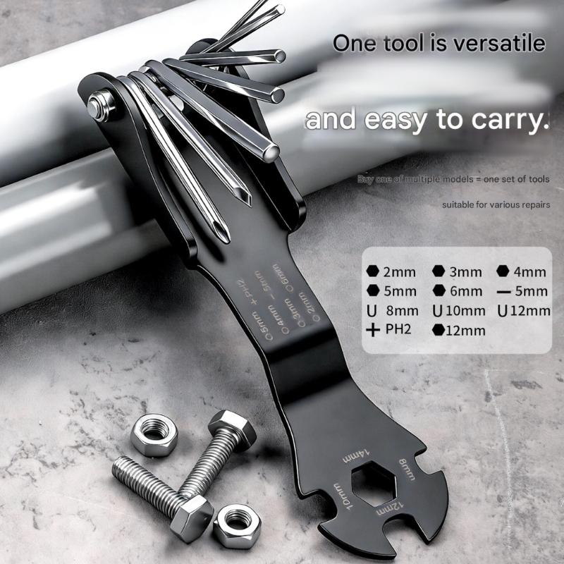 Professional Foldable Screwdriver Kit Various Size Ergonomic Hand Tool Hex Key For Machinery And Electronics