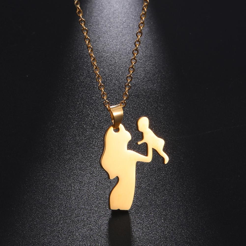 My Shape 2 Pcs/set Mother Baby Heart Pendant Necklaces for Women Daughter Son Choker Female Fashion Jewelry Mother's Day Gift