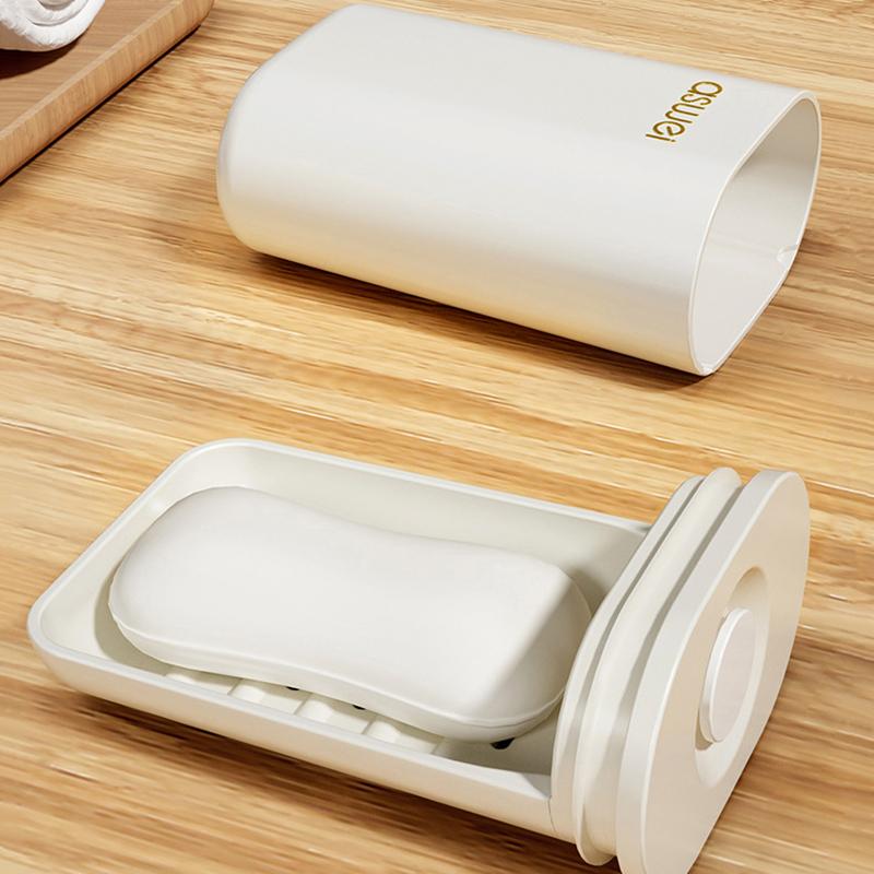 Leakproof Travel Soap Case - Portable Bar Soap Holder With Lid, Travel Soap Dish With Draining Layer For Bathroom, Shower, Gym