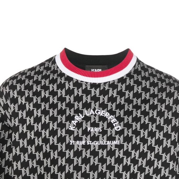 Karl Lagerfeld Outdoor Commuting Casual SS23 Letter Logo Printed Long Sleeve Sweatshirt Men Sweatshirt Black 225M1889996