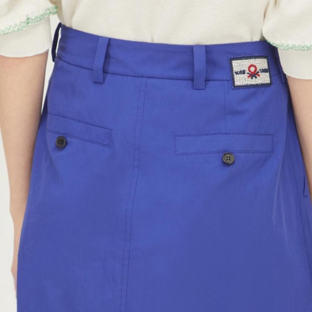 Benetton Fustă A-line cu două pliuri Benetton bAsk06311 Bl