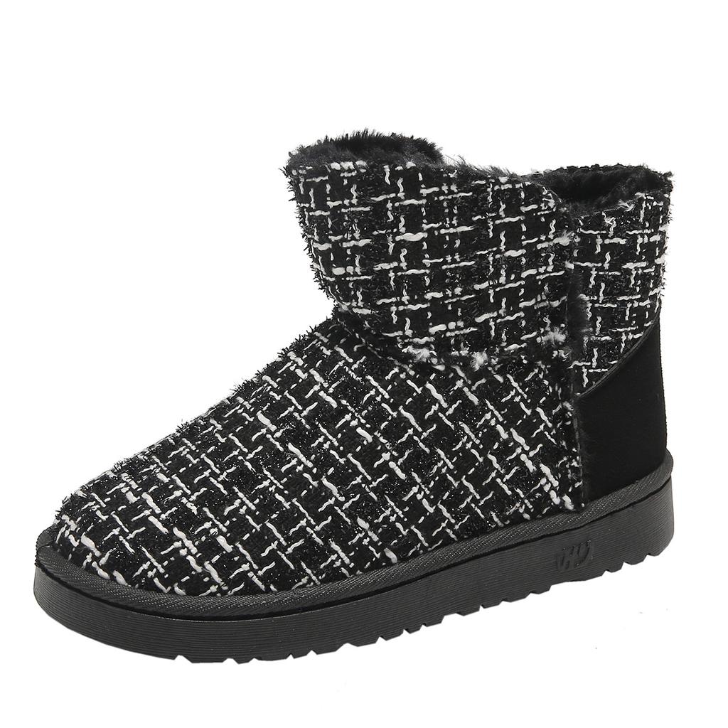 Short Snow Boots Women's Bread Shoes 2025 New Leather Waterproof and Non-slip Fleece Thickened Cotton Shoes for Women To Keep Warm In Winter