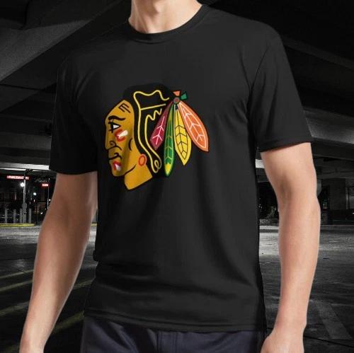 Blackhawks logo Active T-Shirt Funny Size Mode American T-shirt XL