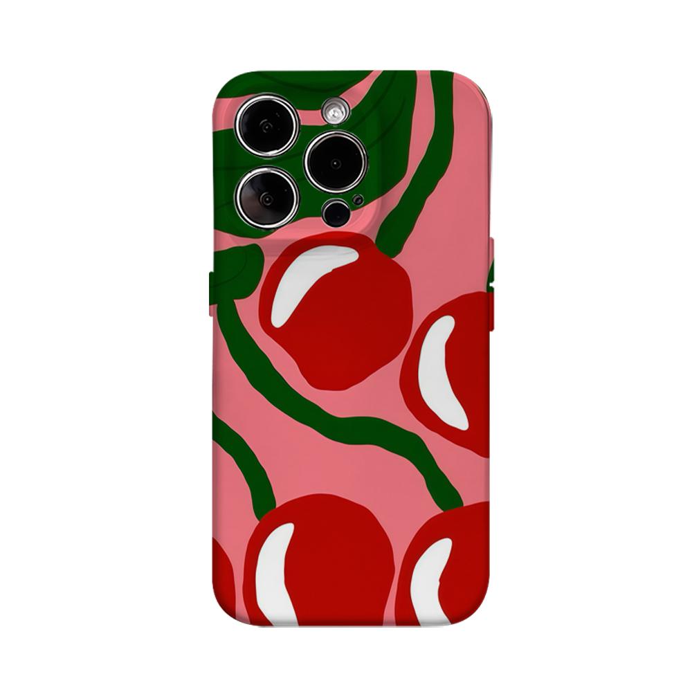 

Cute Pink Cherry Phone Case for IPhone 16 15 14 13 12 11 X XS XR XSMAX 7 8 Pro Max Plus Double-layer Back Cover IPHONEXSMAX