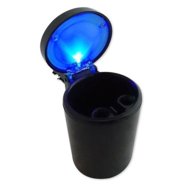 Illuminated LED Travel Ashtray for Car and 1 Gray Hook