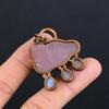 Rose Quartz Jewelry, Copper Electroformed Pendant Handmade Gemstone Jewelry, Gifts For Wife Brand New Pendant