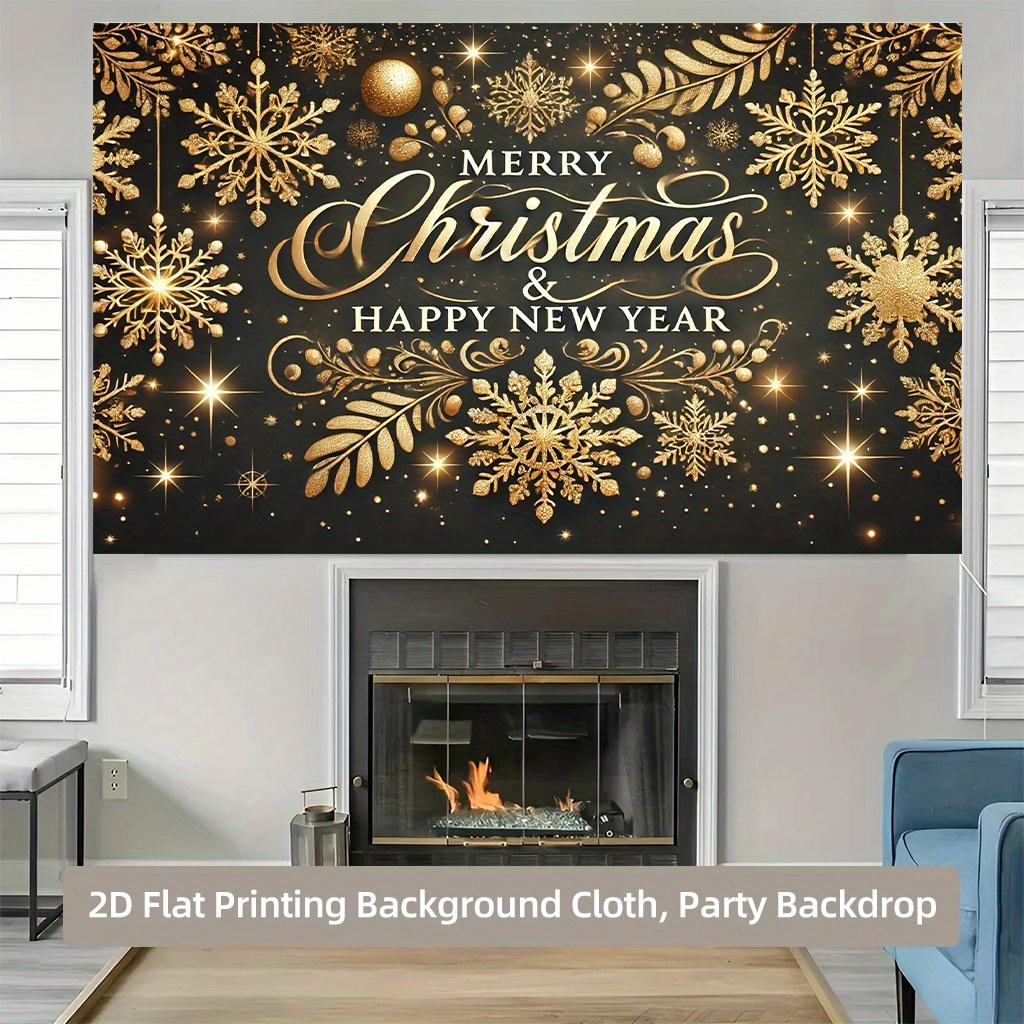 2D background cloth 1 piece, Merry Christmas and New Year greeting background cloth banner, suitable for garden 180X110