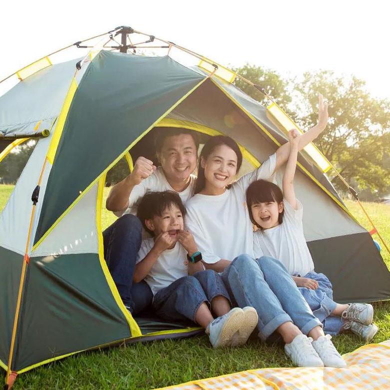 3-4 Person Outdoor Rainproof Tent Ultralight Waterproof Windproof Anti UV Backpacking Hiking Family Folding Camping Shelter