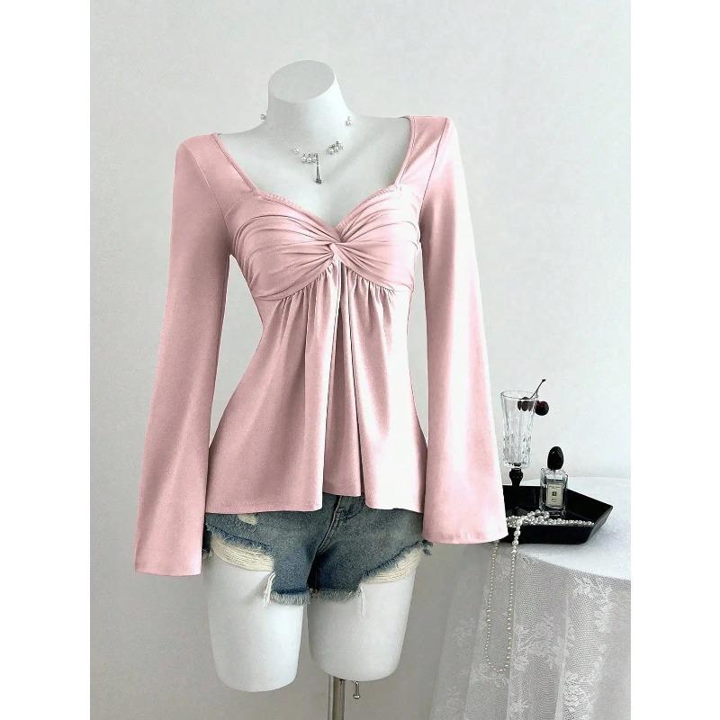 Frühling Herbst Französisches Design Gedrehter Brustkorb Modischer Stil Winter Kapuzenpullover Langarm Damen