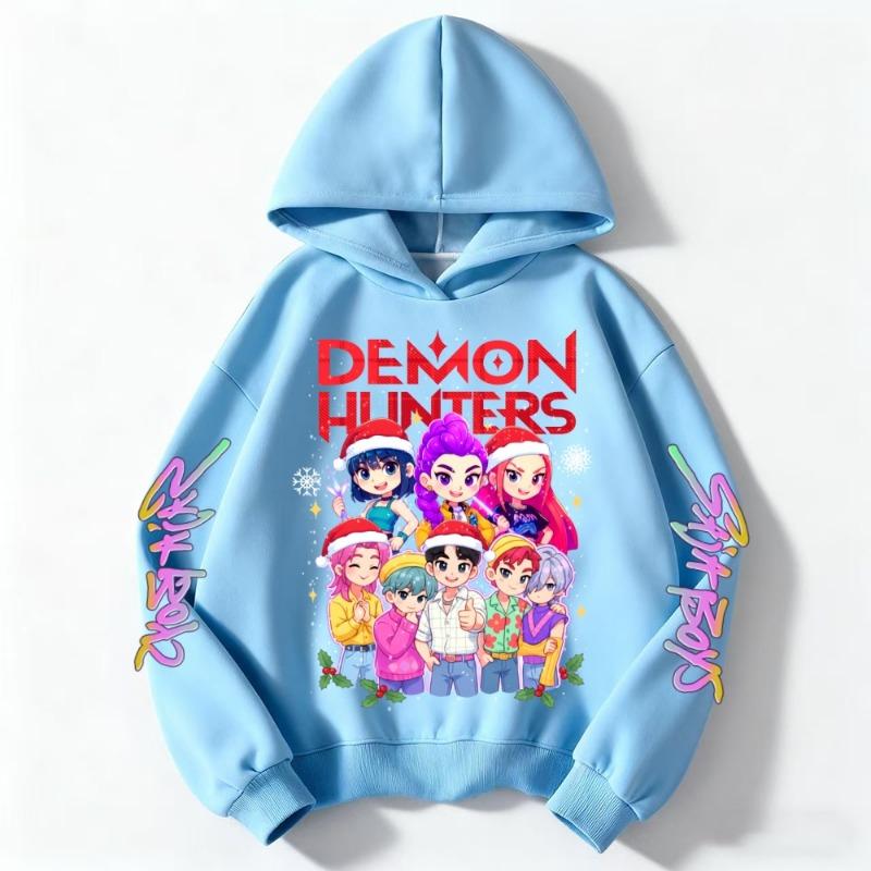 Christmas Fashion Women's Anime Clothing Kpop Devil Hunter Hoodie Casual Fashion Autumn Kids Sweatshirt