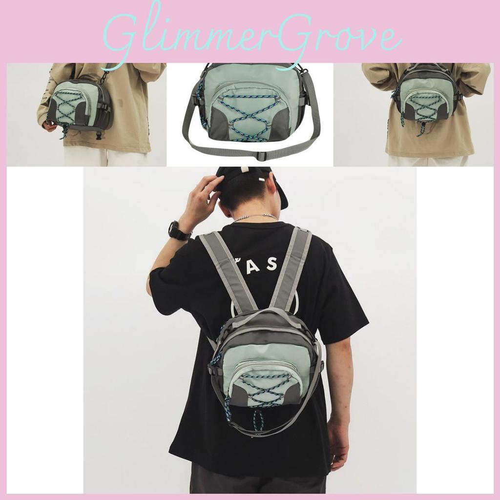 Trendy Street Style Gray Nylon Backpack For Women Casual Single Shoulder Bag